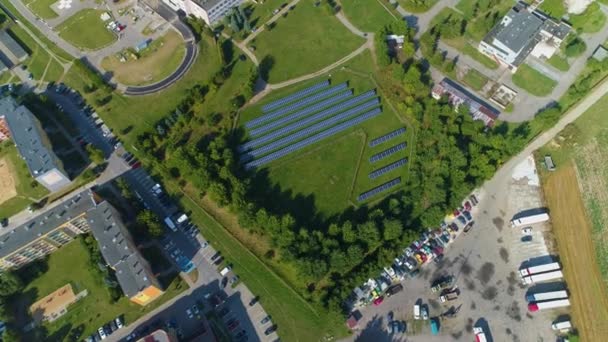 Güneş Panelleri Hastanesi Lomza Panele Szpital Hava Görünümü Polonya Yüksek — Stok video