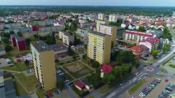 Şehir Merkezindeki Ostroleka Konutları Srodmiescie Havacılık Görünümü Polonya Yüksek Kalite — Stok video