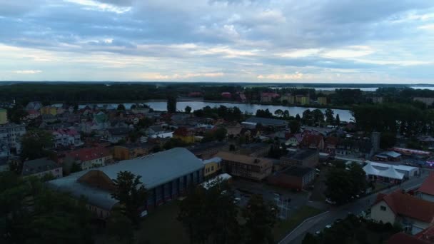 Innenstadt Schöne Landschaft Dziwnow Piekny Krajobraz Luftaufnahme Polen Hochwertiges Filmmaterial — Stockvideo