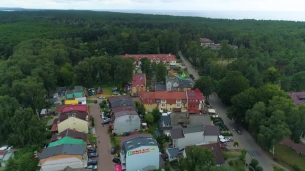 Krásná Krajina Lukecin Piekny Krajobraz Aerial View Polsko Vysoce Kvalitní — Stock video