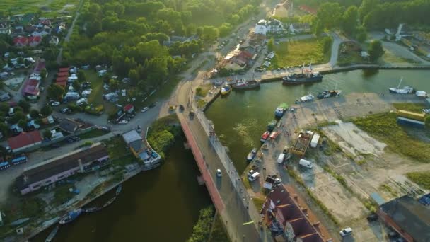 Pont Paysage Leba Plupart Piekny Krajobraz Vue Aérienne Pologne Images — Video