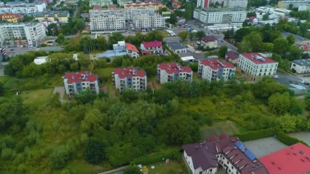 Prachtig Panorama Van Piaseczno Krajobraz Luchtfoto Uitzicht Polen Hoge Kwaliteit — Stockvideo