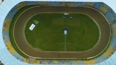 Jancarz Stadyumu Gorzow Wielkopolski Stadyumu Zuzlowy Hava Görüntülü Polonya. Yüksek kalite 4k görüntü