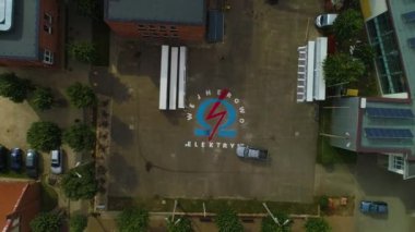 Okul Kompleksi Wejherowo Powiatowy Zespol Szkol Hava Görüntüsü Polonya. Yüksek kalite 4k görüntü