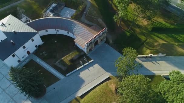 Дворцовый Комплекс Biala Podlaska Zespol Palacowy Radziwillow Aerial View Poland — стоковое видео