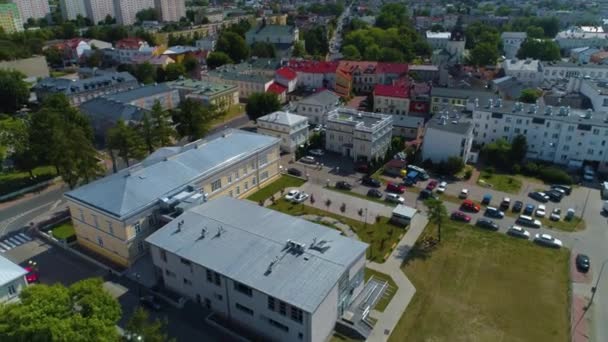 High School Siedlce Liceum Aerial View Poland Кадри Високої Якості — стокове відео