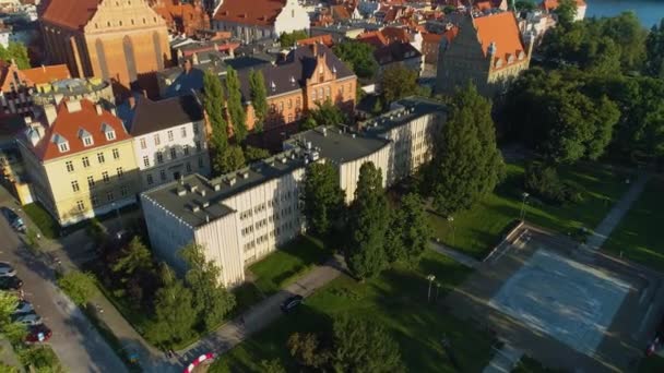 Faculty Philosophy Torun Wydzial Filozofii Aerial View Poland High Quality — Stock Video