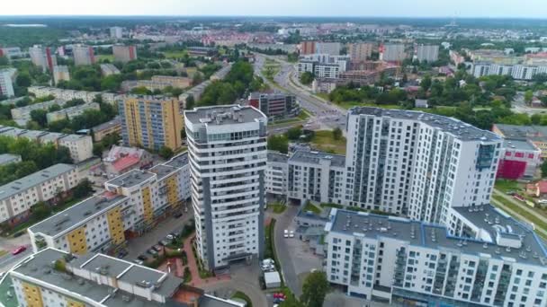 Skyscapers Wersal Podlaski Bialystok Wiezowiec Hava Görüntüleme Polonya Yüksek Kalite — Stok video