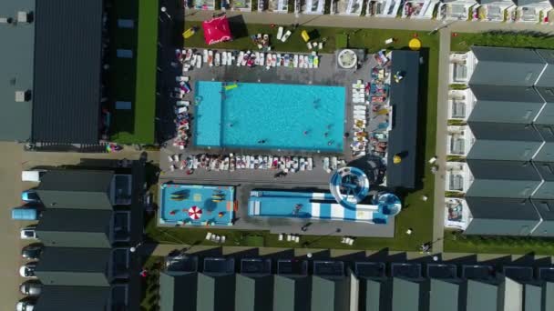 Vakantiepark Resort Zwembad Niechorze Basen Uitzicht Vanuit Lucht Polen Hoge — Stockvideo