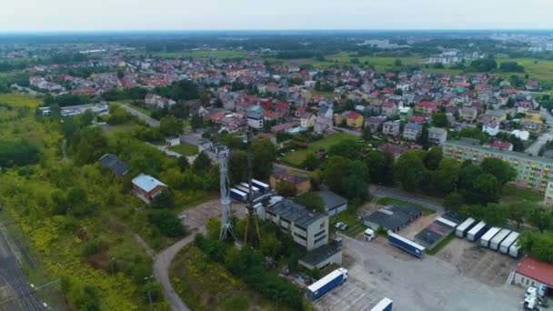 Vackra Panorama Ostroleka Krajobraz Flygfoto Polen Högkvalitativ Film — Stockvideo