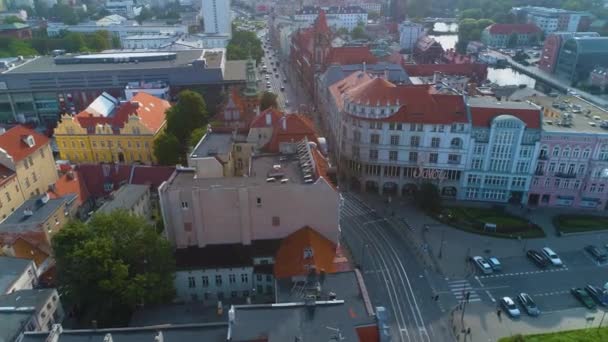 Tenement Kamienica Savoy Bydgoszcz Plac Teatralny Aerial View Poland High — Stock Video