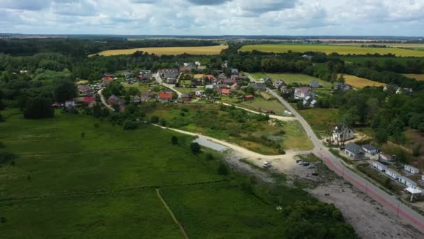 Schöne Landschaft Oslonino Krajobraz Luftaufnahme Polen Hochwertiges Filmmaterial — Stockvideo