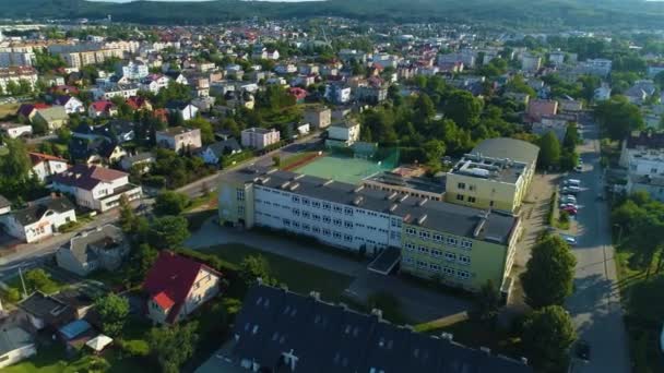 Παιδική Χαρά Δημοτικού Σχολείου Rumia Boisko Szkola Aerial View Poland — Αρχείο Βίντεο