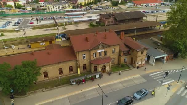 Station Wejherowo Dworzec Kolejowy Pkp Luchtfoto View Polen Hoge Kwaliteit — Stockvideo