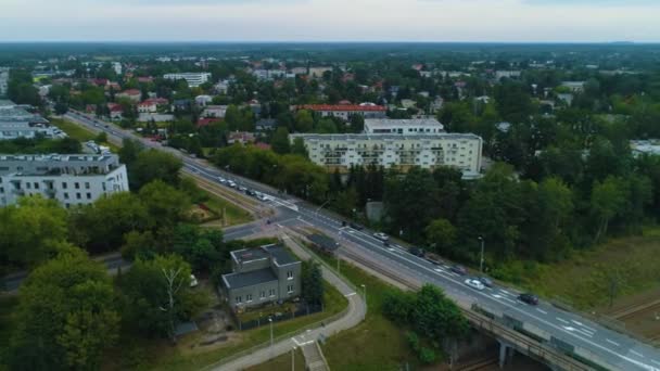 Street Beautiful Panorama Piaseczna Krajobraz Widok Lotu Ptaka Polska Wysokiej — Wideo stockowe