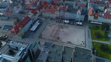 Eski kasaba pazarı Bydgoszcz Stary Rynek Centrum Aerial View Poland. Yüksek kalite 4k görüntü