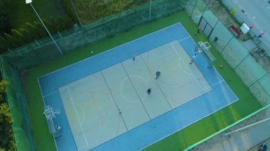 Oyun alanı Rumia Plac Zabaw Towarowa Hava Görüntüsü Polonya. Yüksek kalite 4k görüntü