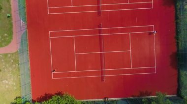 Tenis Oteli Astor Jastrzebia Gora Korty Tenisowe Hava Görünümü Polonya. Yüksek kalite 4k görüntü
