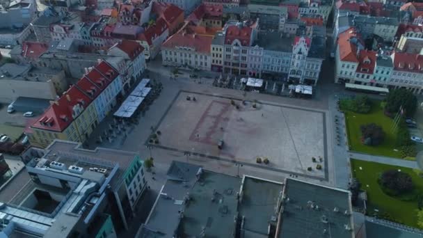 Rynek Starego Miasta Bydgoszcz Stary Rynek Widok Lotu Ptaka Polska — Wideo stockowe