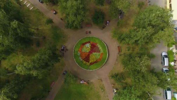 Park Centrum Rondo Miedzywodzie Aerial View Polsko Vysoce Kvalitní Záběry — Stock video