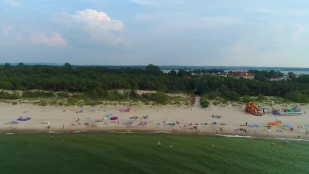 Panorama Plaża Bałtycka Uniescie Mielno Plaza Morze Widok Lotu Ptaka — Wideo stockowe