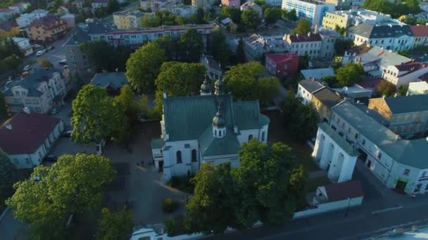 Igreja Católica Romana Biala Podlaska Kosciol Vista Aérea Polônia Imagens — Vídeo de Stock