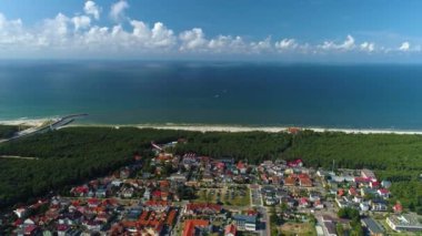 Güzel manzara Leba Piekny Krajobraz Hava Manzarası Polonya. Yüksek kalite 4k görüntü