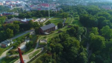 Çapraz Selamlama Dağı Gdansk Krzyz Gora Gradowa Hava Görüntüsü Polonya. Yüksek kalite 4k görüntü