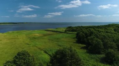 Pier Reserve Wladyslawowo Molo Rezervat Slone Laki Aerial View Poland. Yüksek kalite 4k görüntü