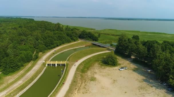 Canal Jamno Kanal Mielno Vista Aérea Polonia Imágenes Alta Calidad — Vídeo de stock