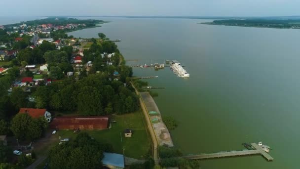 Prachtig Landschap Lake Jamno Baltische Zee Mielno Luchtfoto View Polen — Stockvideo
