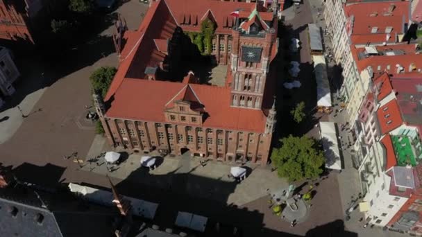 Πλατεία Παλιάς Πόλης Torun Rynek Staromiejski Aerial View Poland Υψηλής — Αρχείο Βίντεο