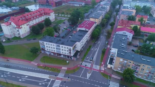Railway Station Elk Dworzec Kolejowy Aerial View Poland High Quality — Stock Video