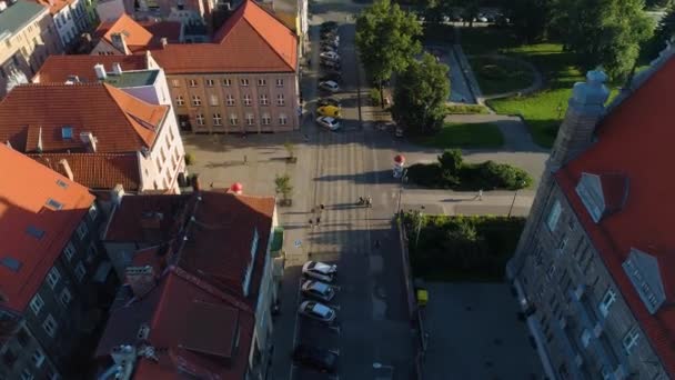 Collegium Maximum Plac Mariana Rapackiego Torun Muzeum Aerial View Poland — Stock video