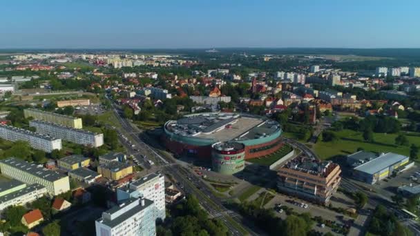 Cuprum Arena Mall Lubin Centrum Handlowe Aerial View Lengyelország Kiváló — Stock videók
