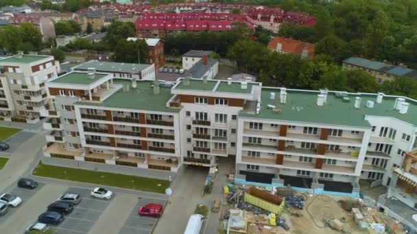 Prestige Appartement Slupsk Apartamenty Aerial View Polen Hoge Kwaliteit Beeldmateriaal — Stockvideo