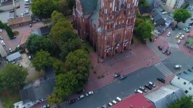 Katedral Siedlce Katedra Maryi Panny Aerial View Poland. Yüksek kalite 4k görüntü