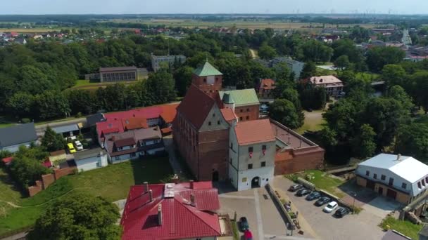 城堡博物馆Darlowo Zamek Ksiazat Pomorskich Muzeum Aerial View Poland 高质量的4K镜头 — 图库视频影像