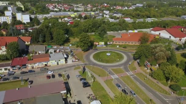 Rondo Wojska Polskiego Konskie Aerial View Polen Hoge Kwaliteit Beeldmateriaal — Stockvideo