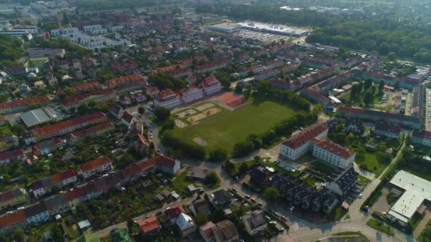 Panorama Playground Square Stargard Plac Majdanek Aerial View Polsko Vysoce — Stock video