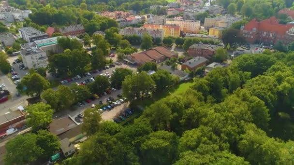 Prachtig Panorama Van Wejherowo Krajobraz Luchtfoto Uitzicht Polen Hoge Kwaliteit — Stockvideo