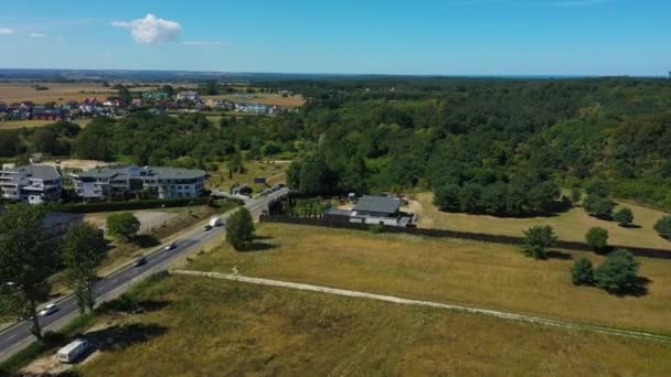 Krásná Krajina Chlapowo Piekny Krajobraz Aerial View Polsko Vysoce Kvalitní — Stock video