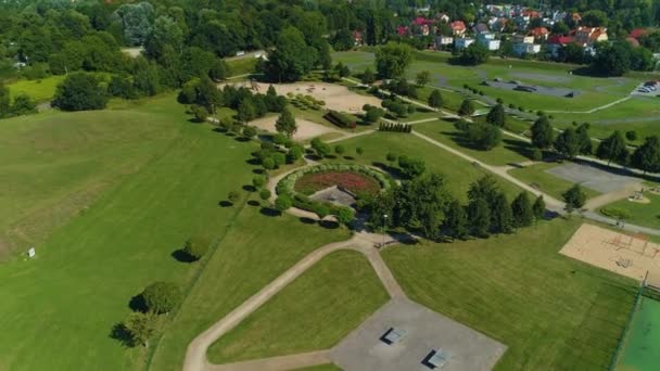 Zastawnika Square Lubin Skwer Aerial View Polen Hoge Kwaliteit Beeldmateriaal — Stockvideo