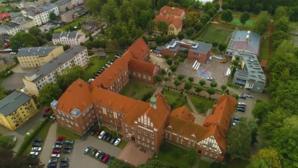 Školní Komplex Wejherowo Powiatowy Zespol Szkol Aerial View Polsko Vysoce — Stock video