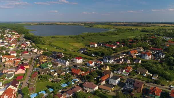 Прекрасний Пейзаж Niechorze Piekny Krajobraz Aerial View Poland Кадри Високої — стокове відео