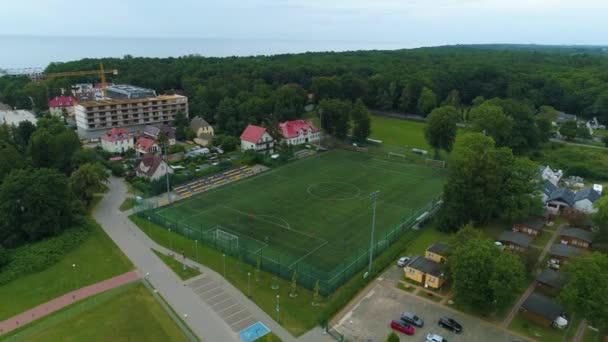 Stadion Ustronie Morskie Stadion Aerial View Poland Wysokiej Jakości Materiał — Wideo stockowe