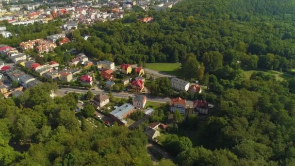 Hermoso Paisaje Bosque Montaña Wejherowo Krajobraz Las Aerial View Polonia — Vídeo de stock