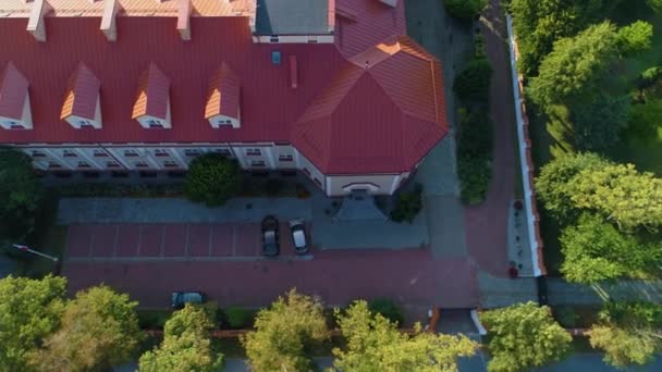 Епархиальный Музей Lomza Muzeum Diecezjalne Aerial View Poland Высококачественные Кадры — стоковое видео