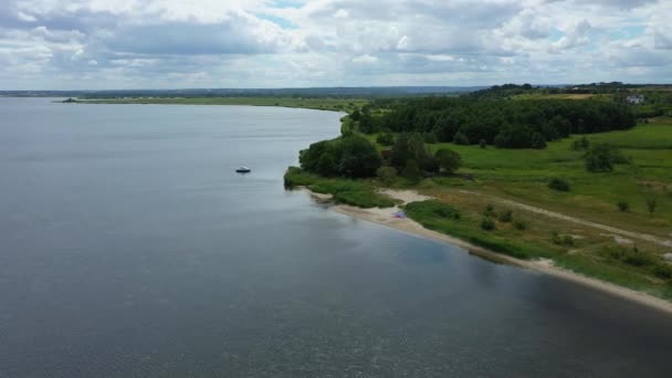 Praia Baltic Sea Oslonino Plaza Morze Baltyckie Aerial View Poland — Vídeo de Stock