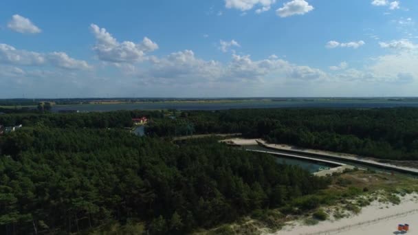 Schöner Hafen Von Dzwirzyno Luftaufnahme Polen Hochwertiges Filmmaterial — Stockvideo